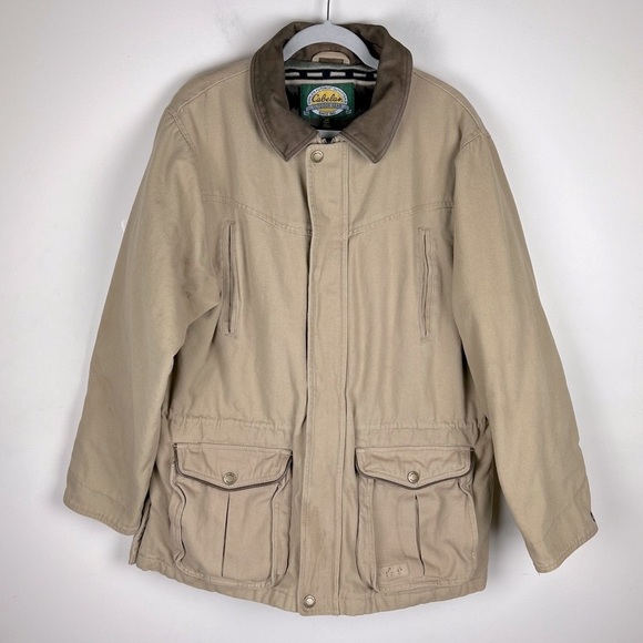 Cabela’s | Canvas Chore Barn Coat Fleece & Quilted Lined Tan | L - Picture 1 of 16
